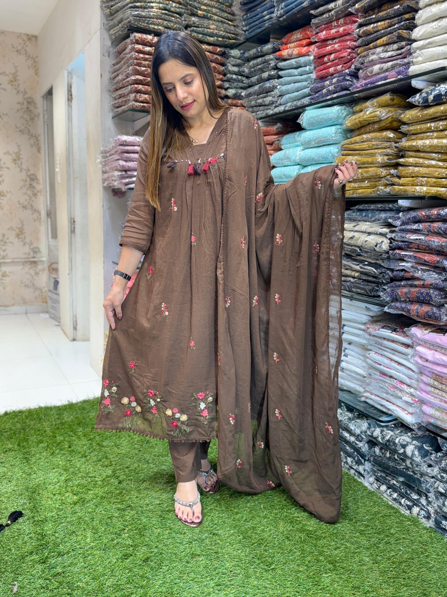 Mull Cotton Brown 3pc Set