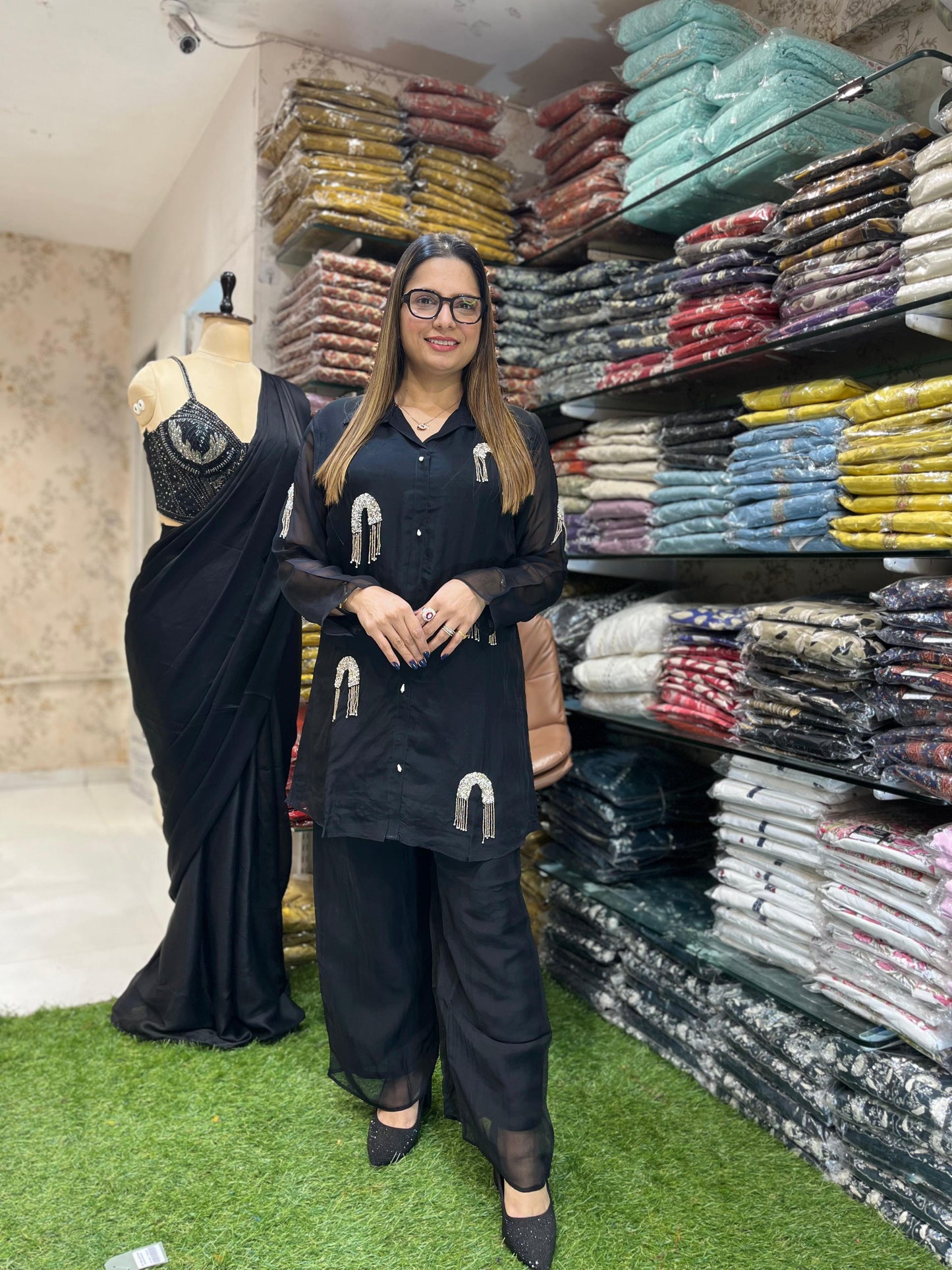 Viscoce Organza Black 2pc Set