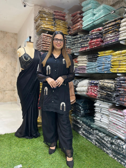 Viscoce Organza Black 2pc Set