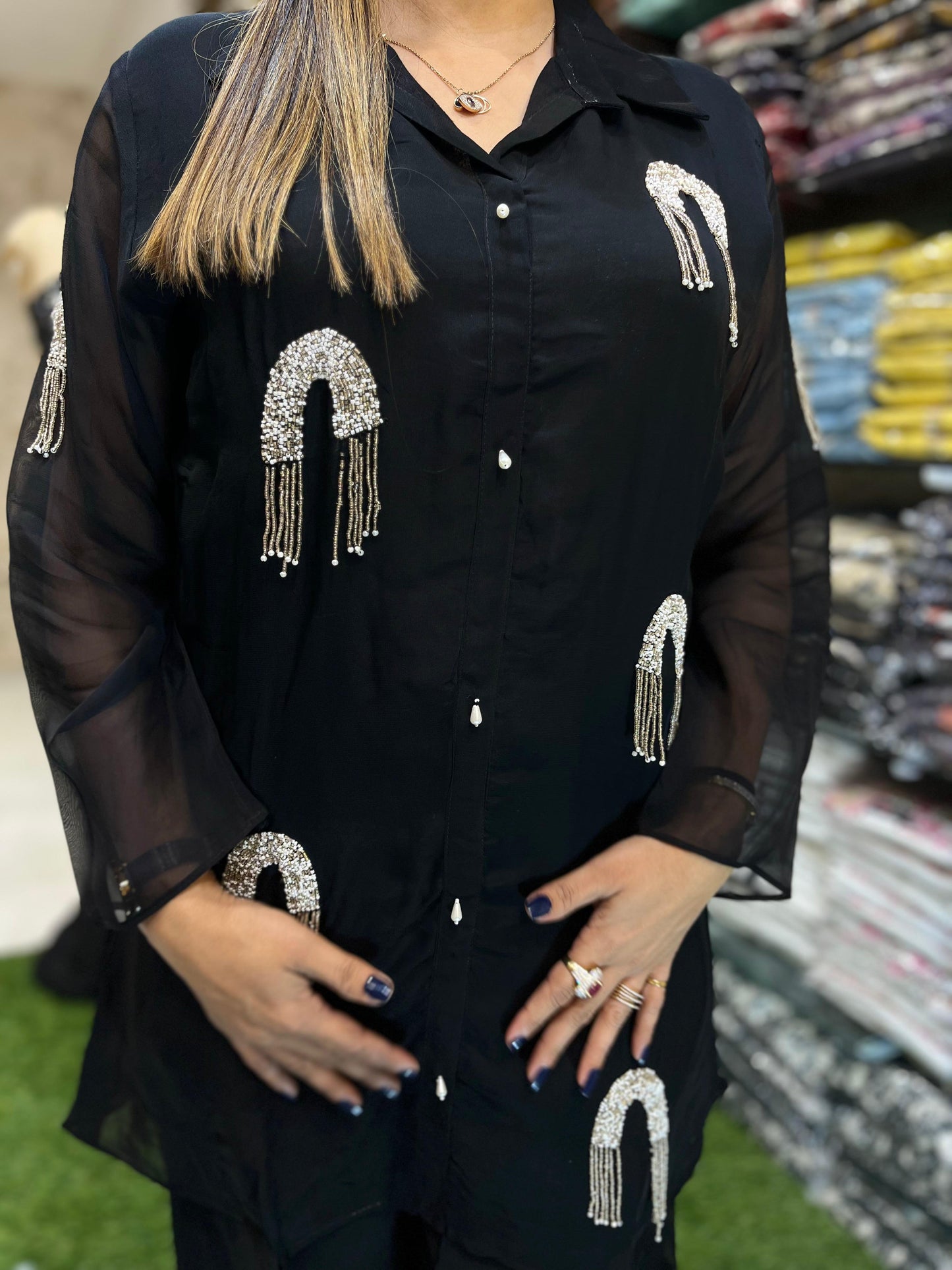 Viscoce Organza Black 2pc Set