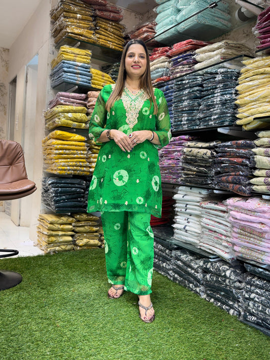 Shiffon Green 2pc Set