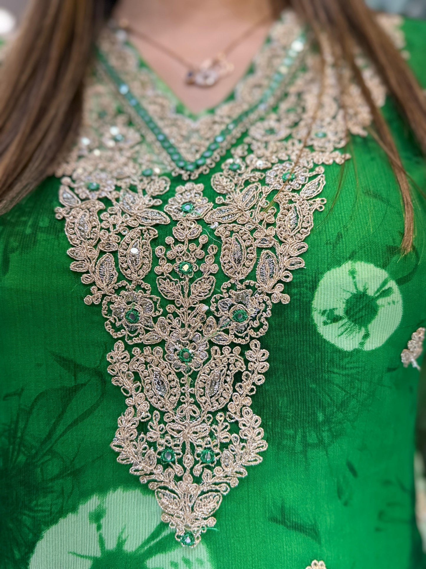 Shiffon Green 2pc Set