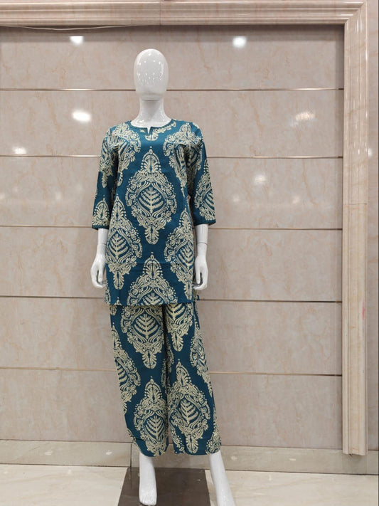 Cotton Ocean Blue 2pc Set