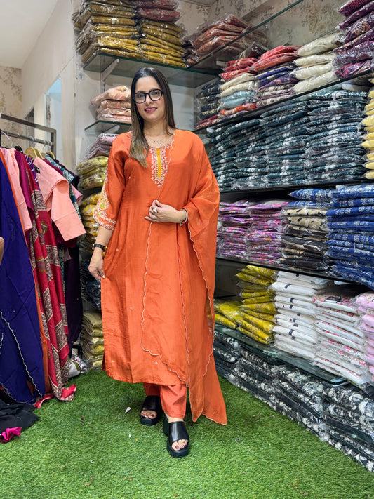 Dola Silk Orange 3pc Set