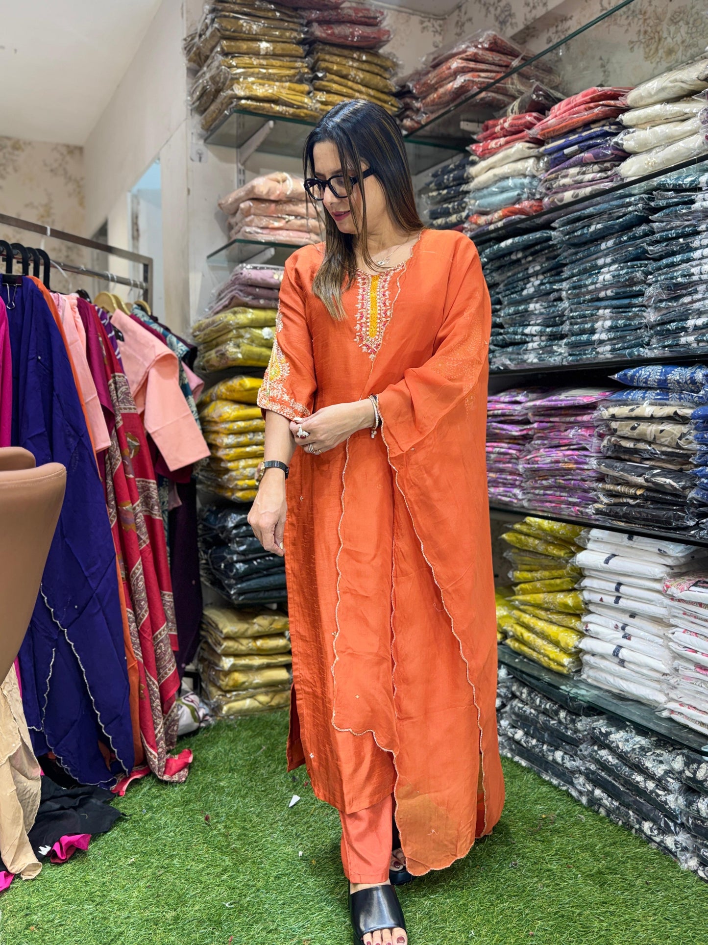 Dola Silk Orange 3pc Set