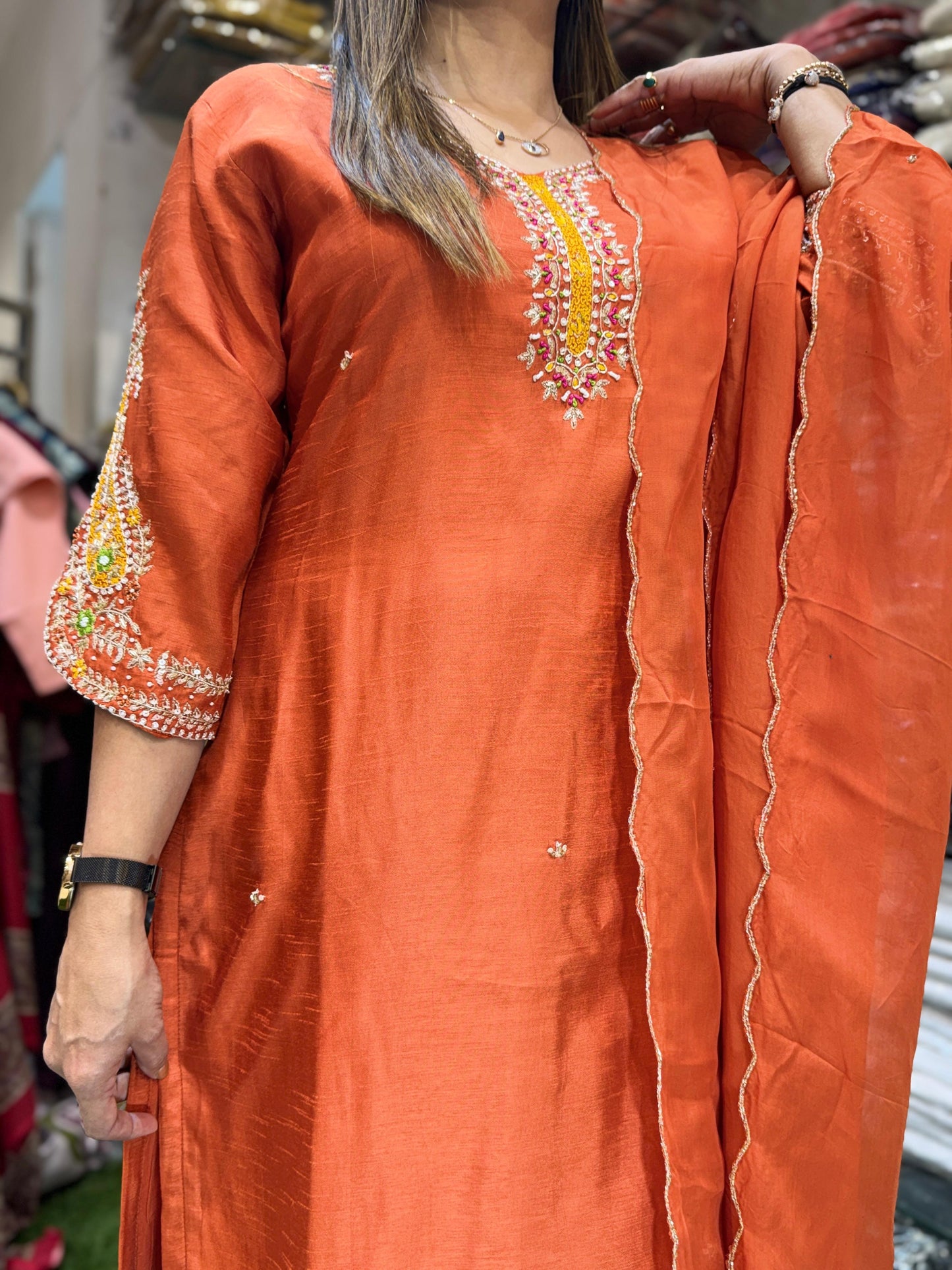 Dola Silk Orange 3pc Set