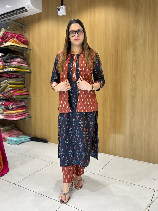 Jaipuri Cotton Black 3pc Set