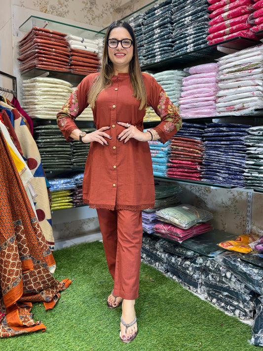 Cotton Rust Orange 2pc Set