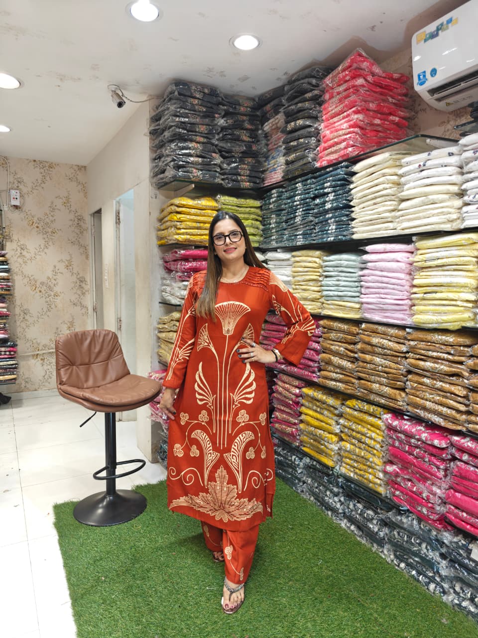 German Rayon Orange 2pc Set