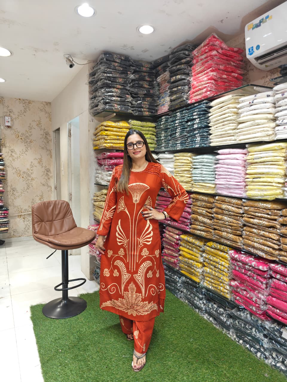 German Rayon Orange 2pc Set