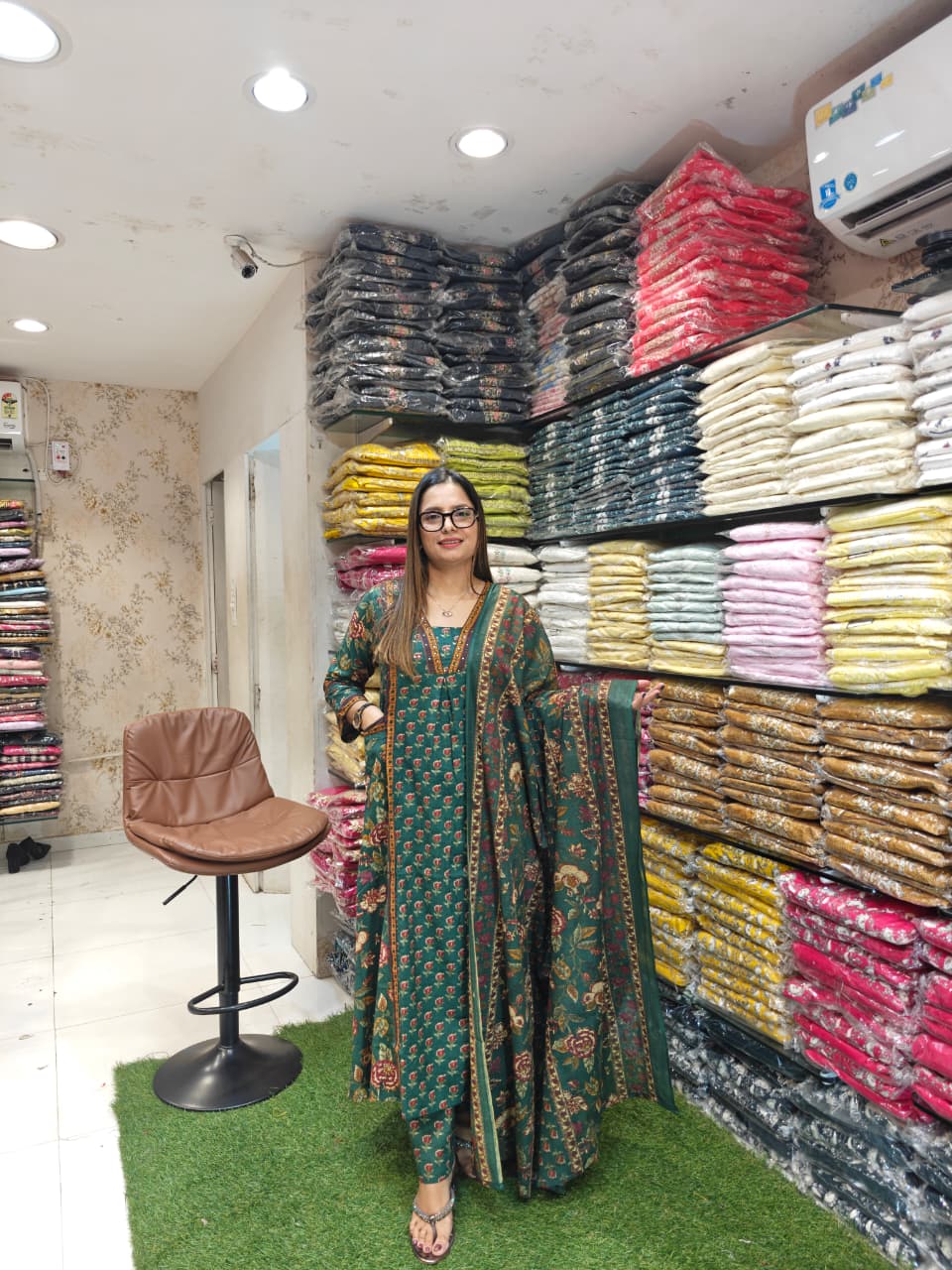 Cotton Green Anarkali 3pc Set