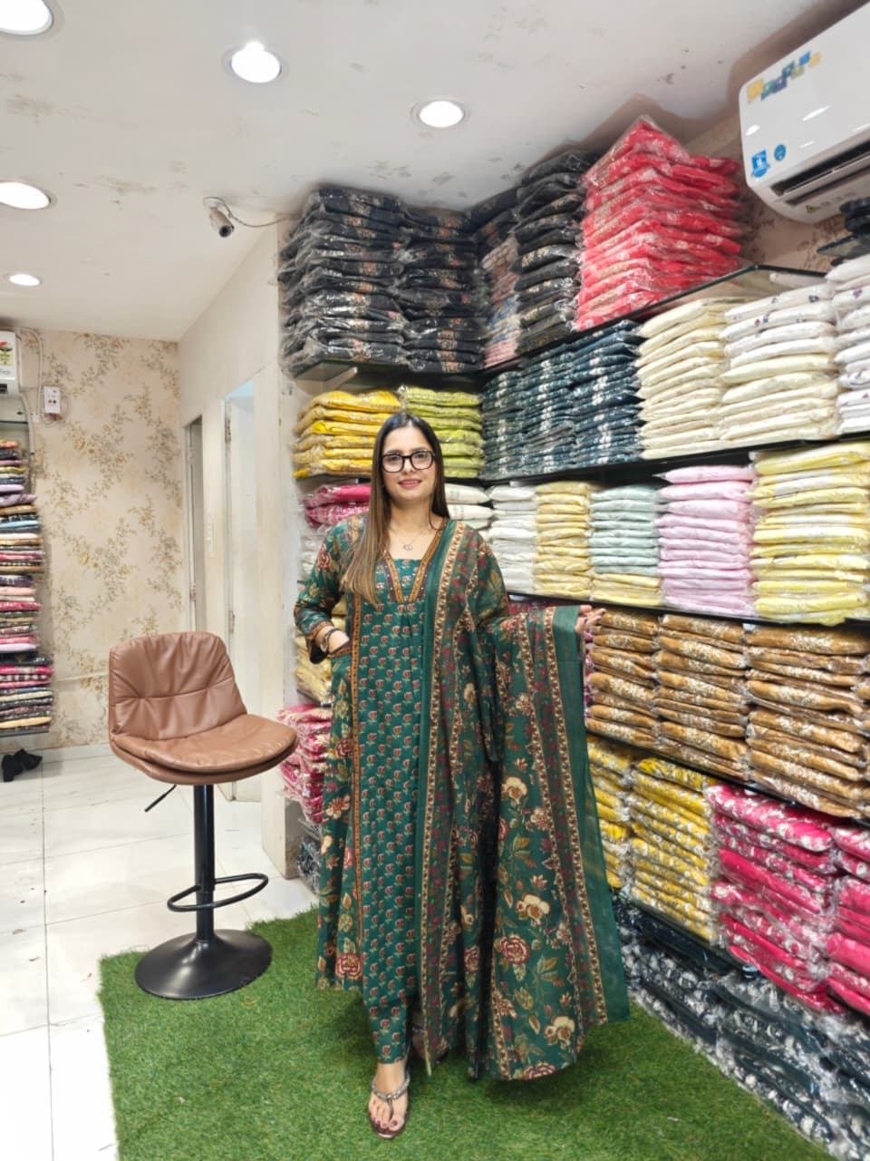 Cotton Green Anarkali 3pc Set