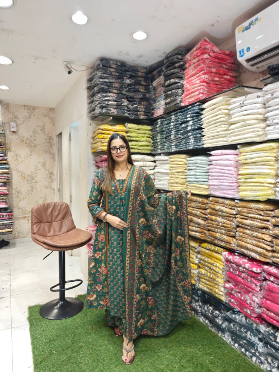 Cotton Green Anarkali 3pc Set