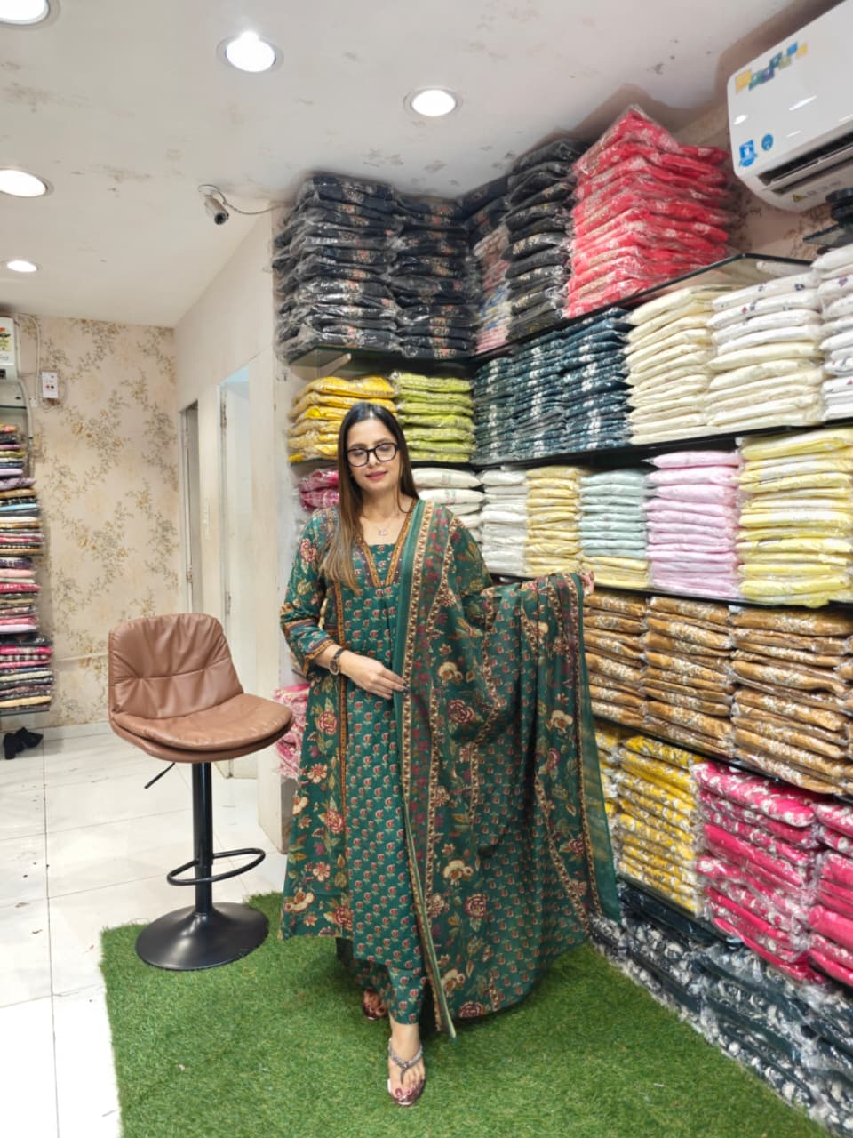 Cotton Green Anarkali 3pc Set