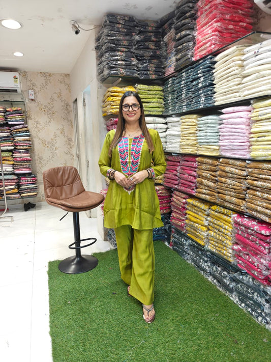 Mull Chanderi Green 2pc Set