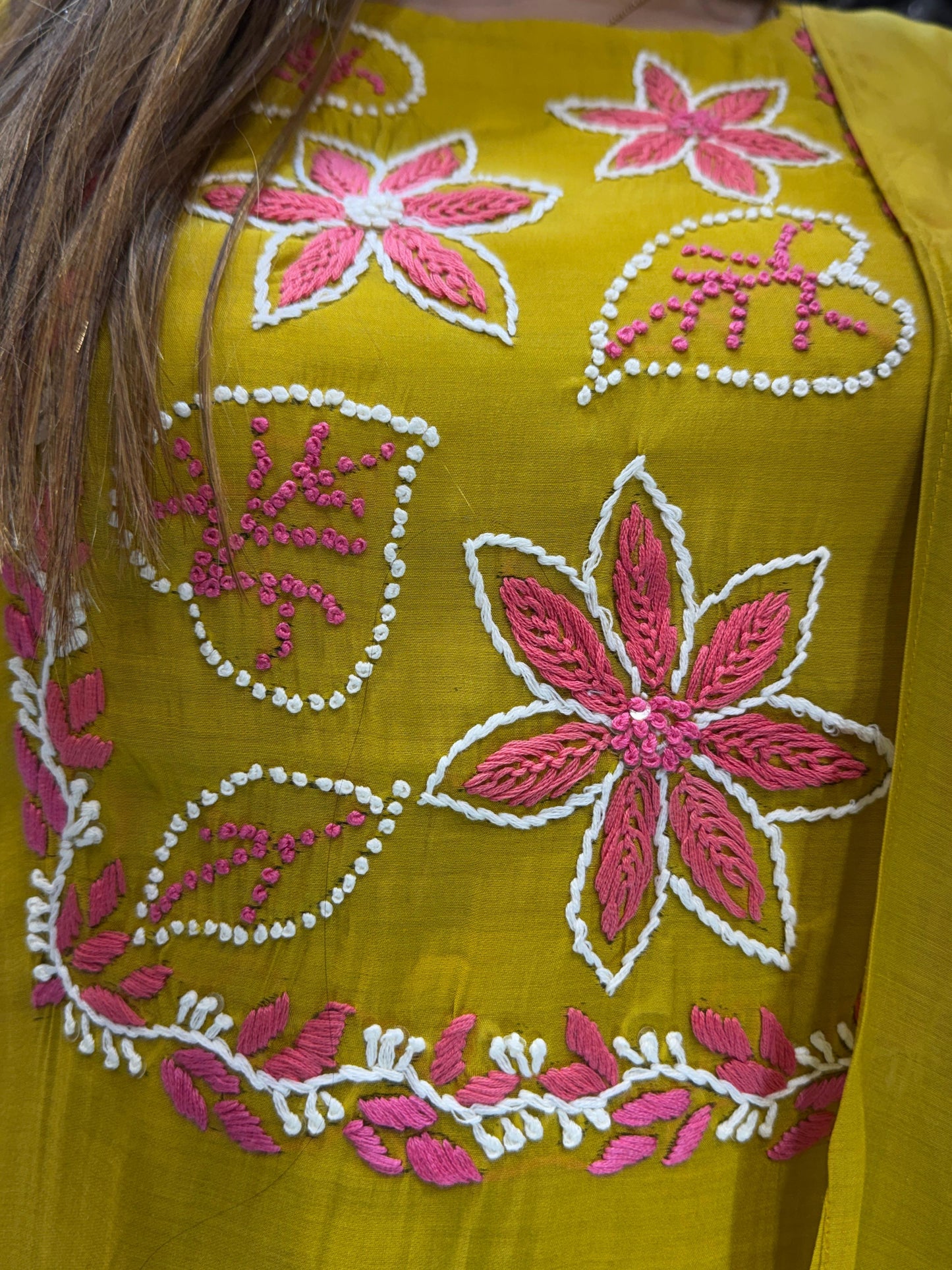 Mull Chanderi Yellow 3pc Set