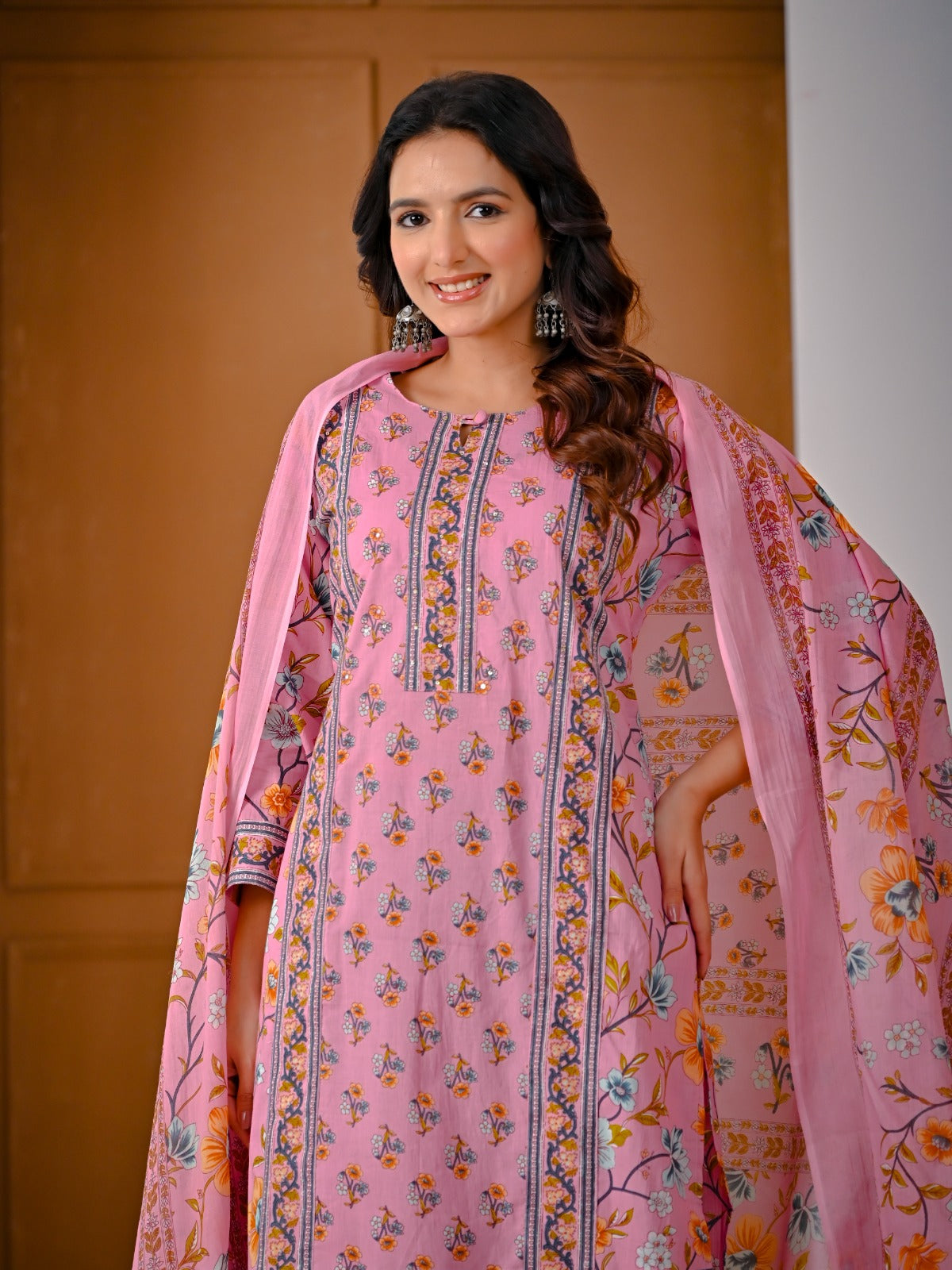 Jaipuri Cotton Pink 3pc Set