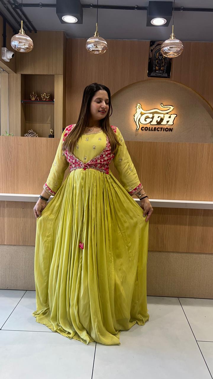 Chinon Lemon Yellow Gown