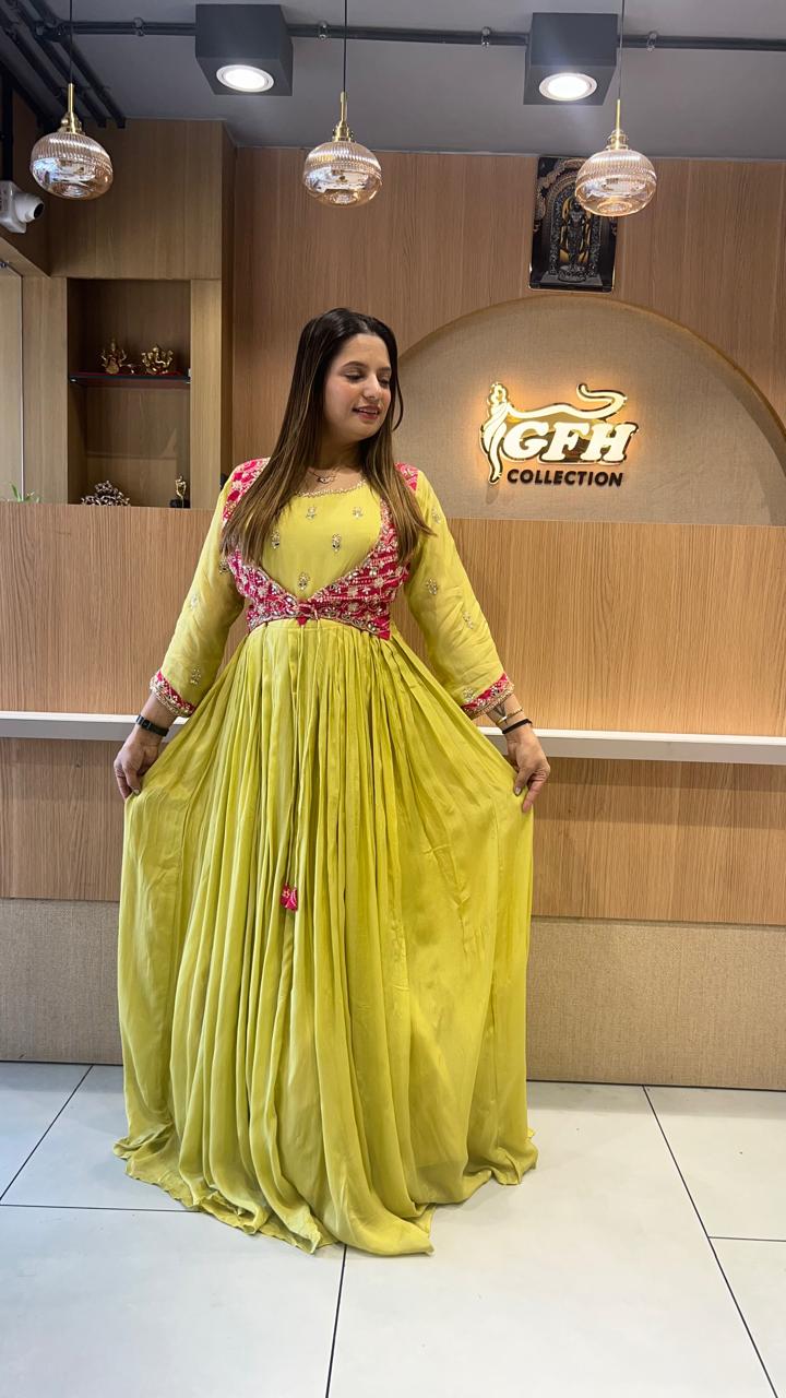 Chinon Lemon Yellow Gown