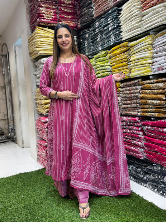 Cotton Onion Pink 3pc Set