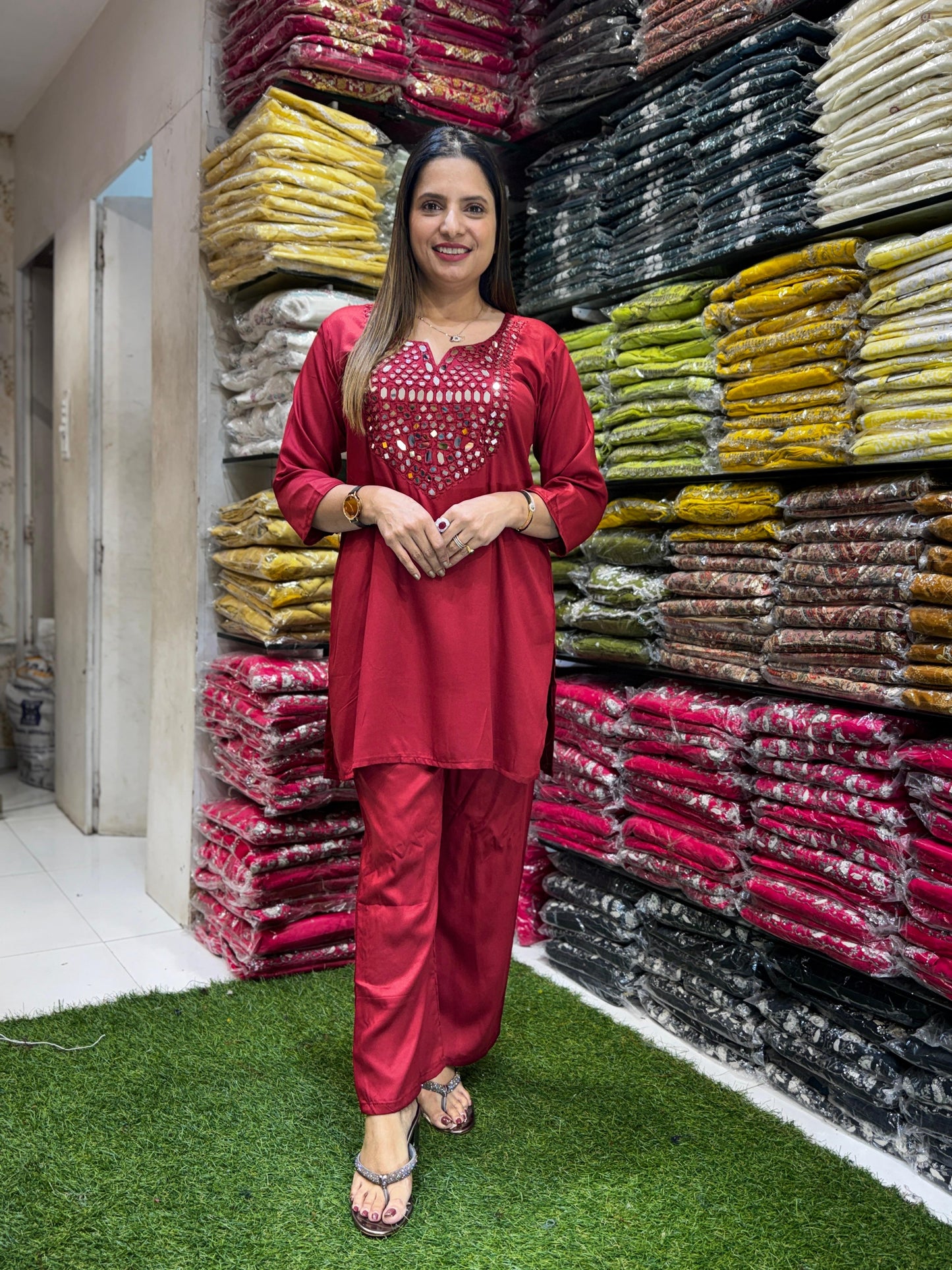 Gaji Silk Maroon 2pc Set