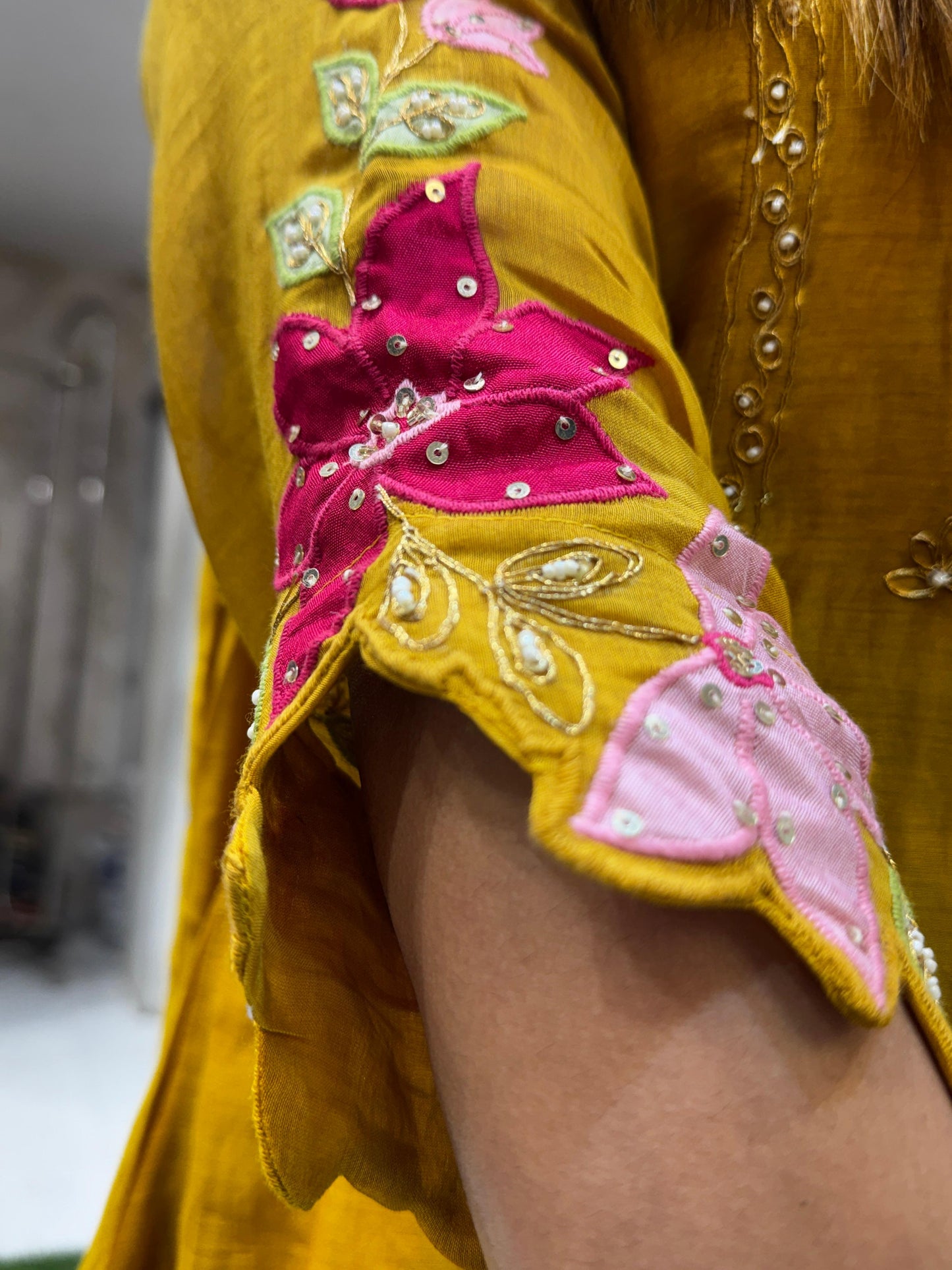 Banaras Mull Chanderi Yellow 3pc Set