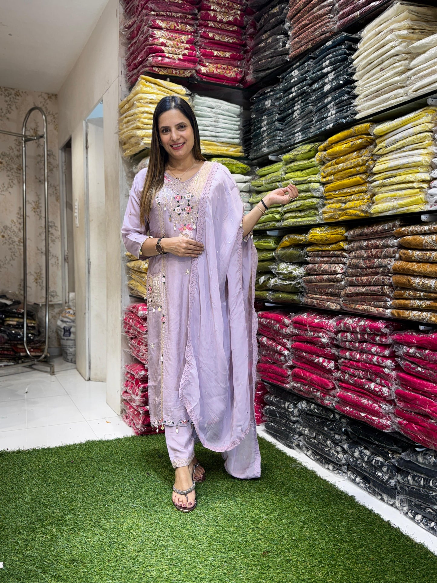 Dola Silk Lylac Purple 3pc Set