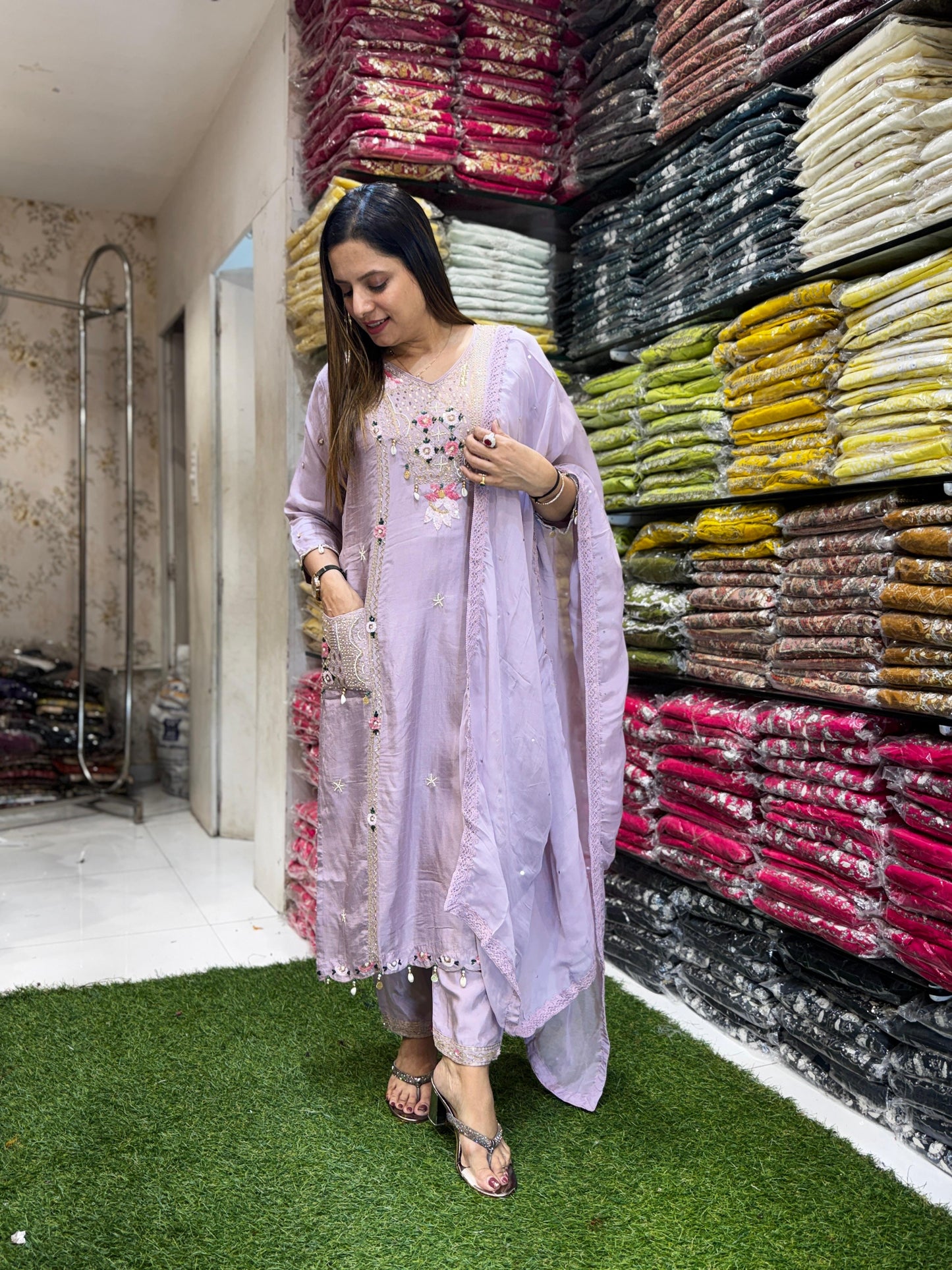 Dola Silk Lylac Purple 3pc Set