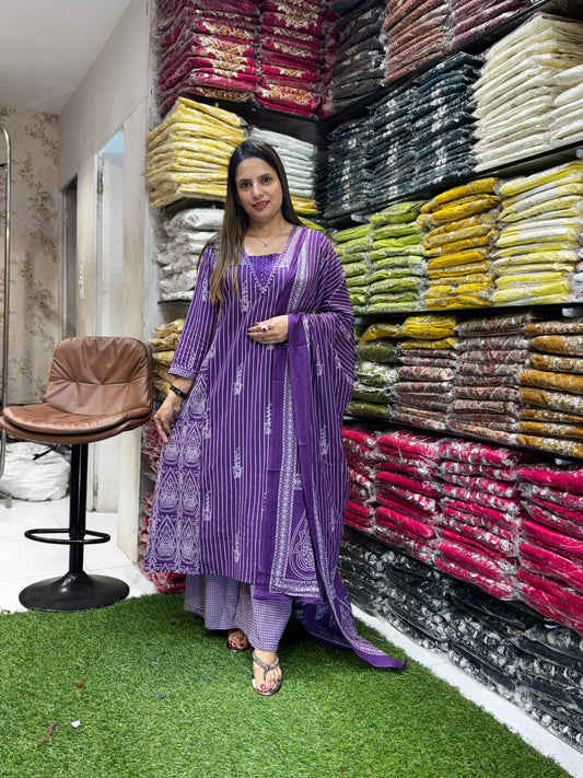 Cotton Purple 3pc Set