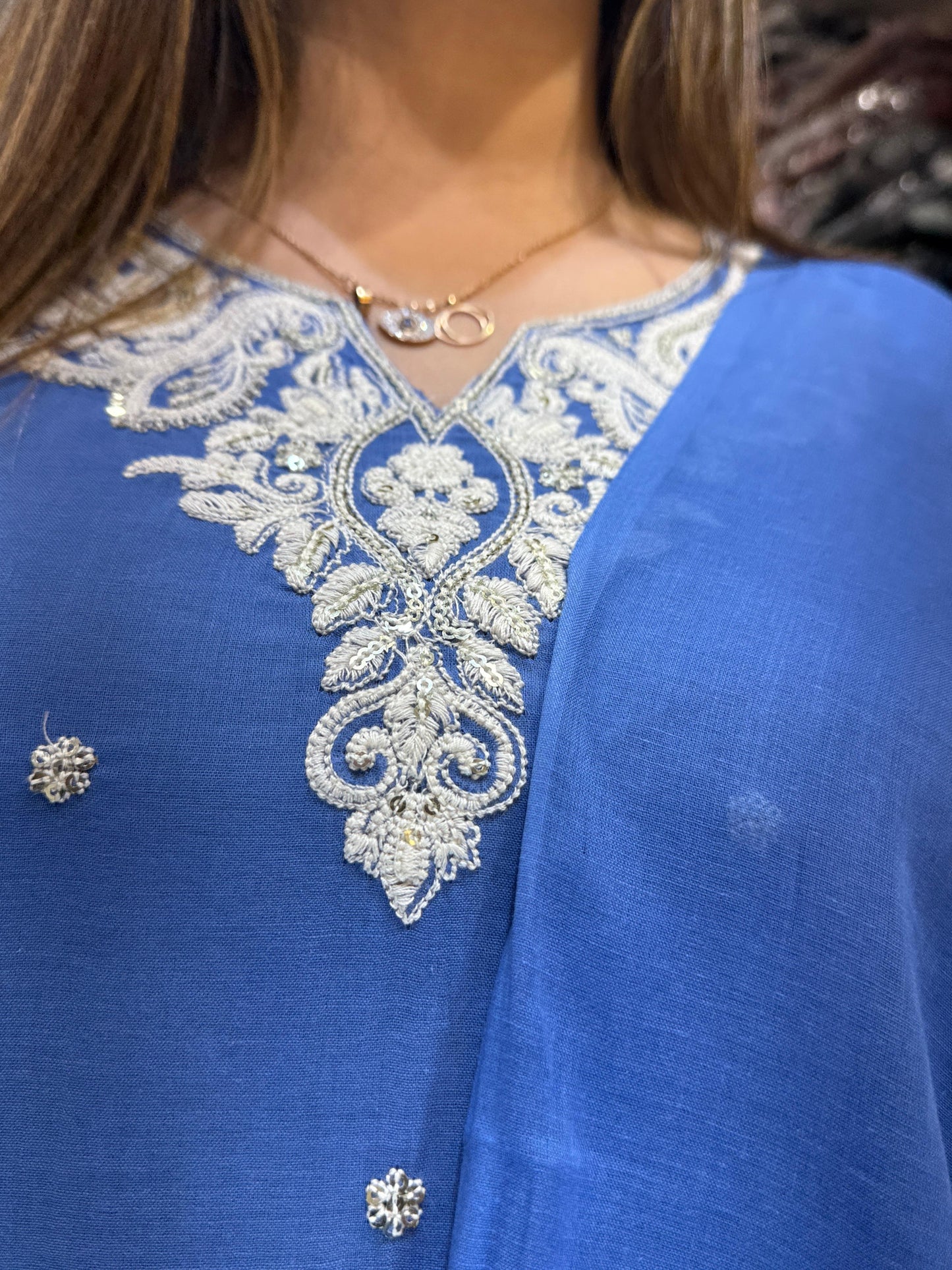 Mull Cotton Blue 3pc Set