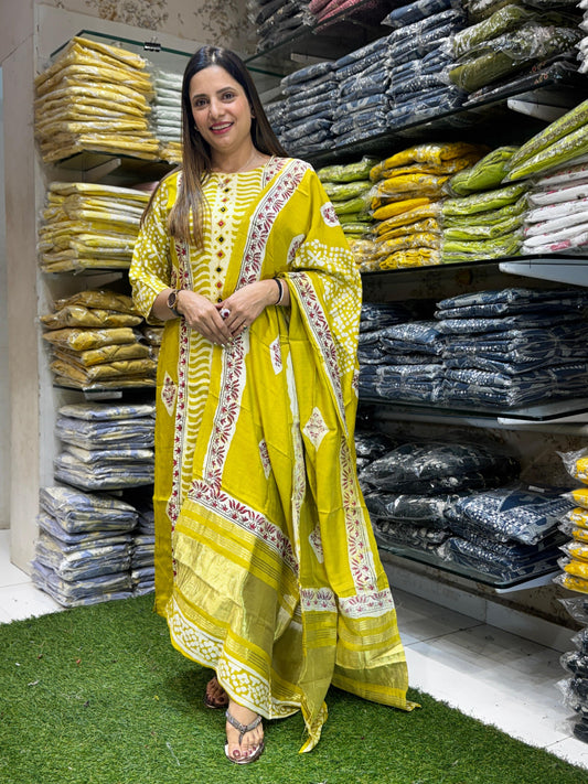 Gaji Silk Yellow 3pc Set