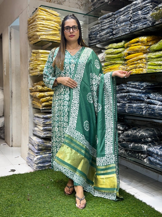 Gaji Silk Green 3pc Set