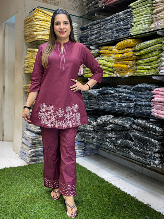Flex Cotton Maroon 2pc Set