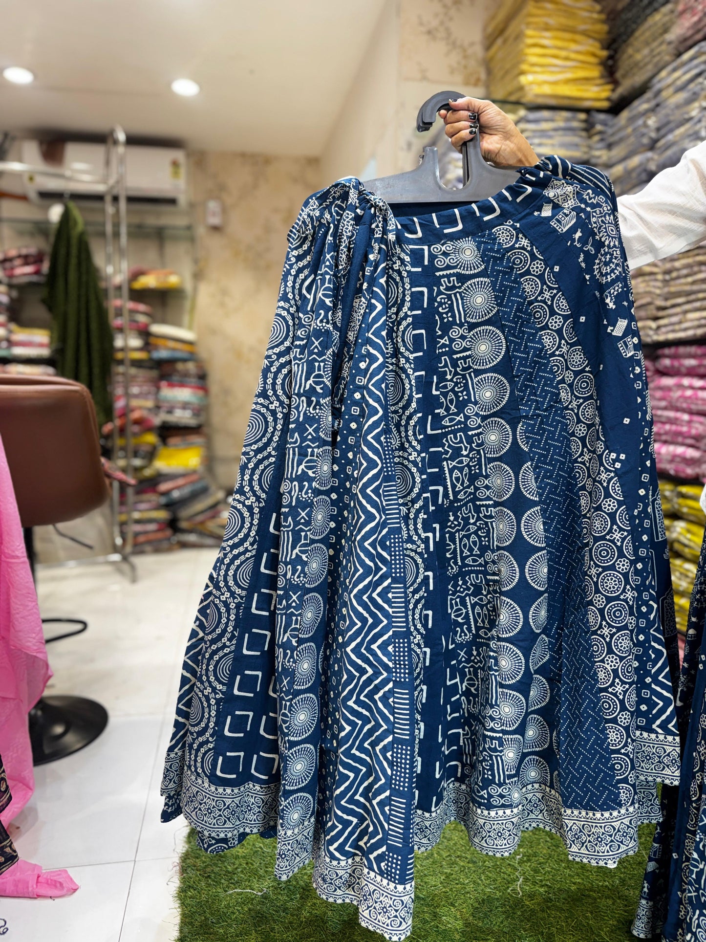 Dabu Cotton Blue Skirt