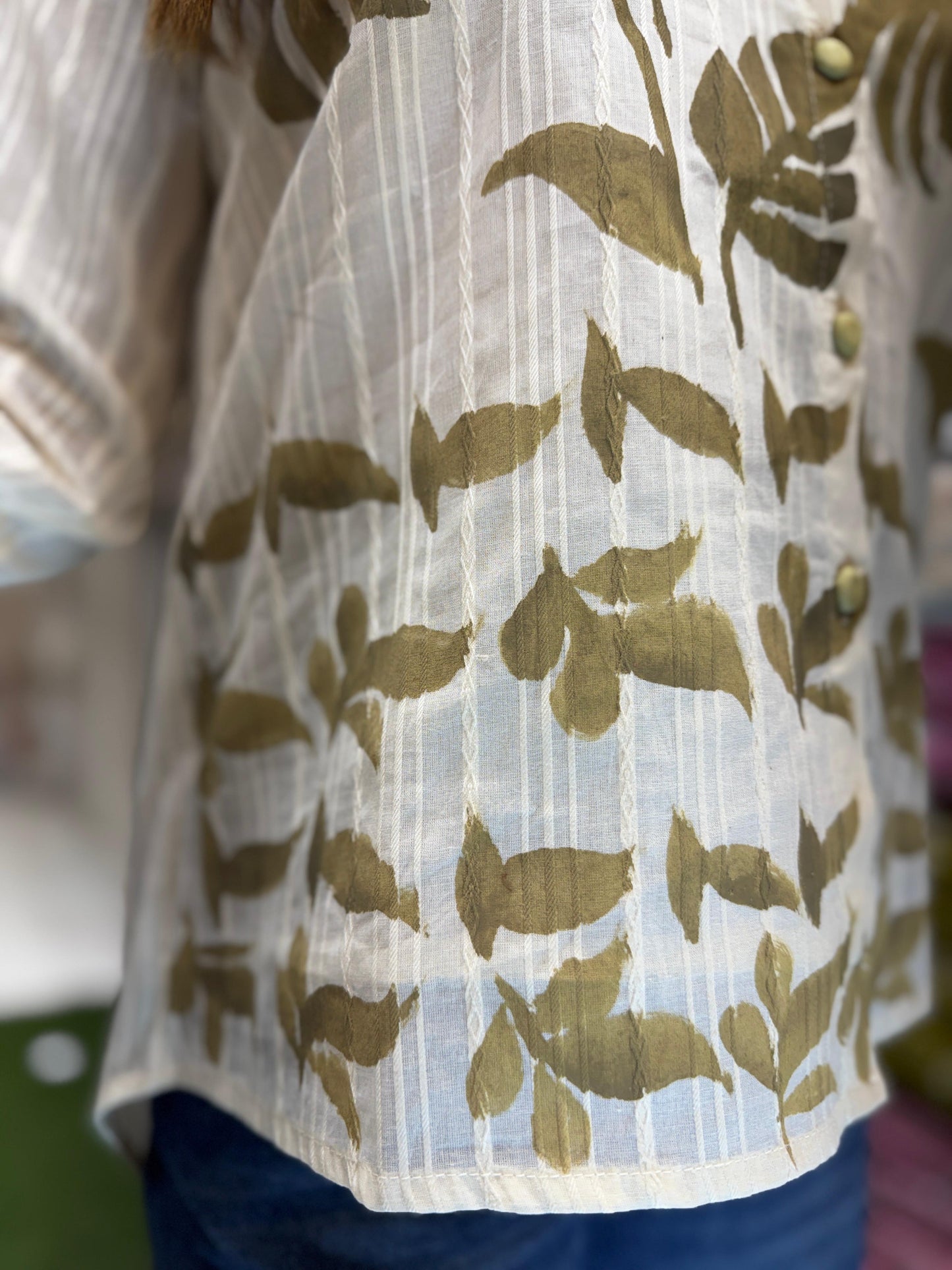 Doby Cotton Off White Shirt
