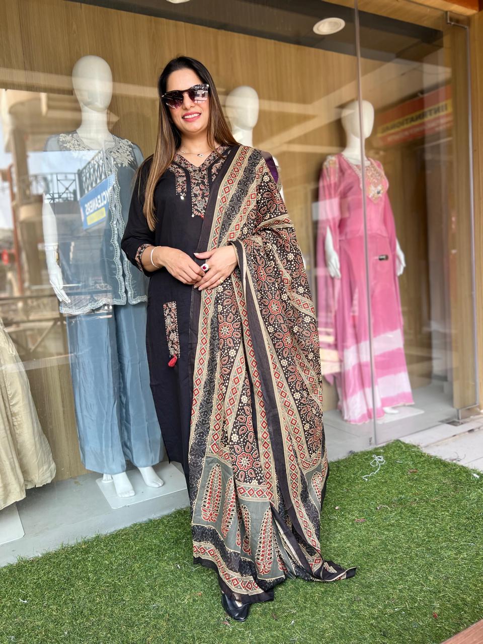 Pure Cotton Black 3pc Set