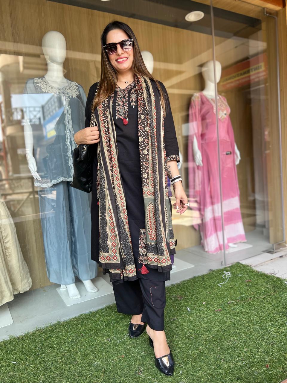 Pure Cotton Black 3pc Set