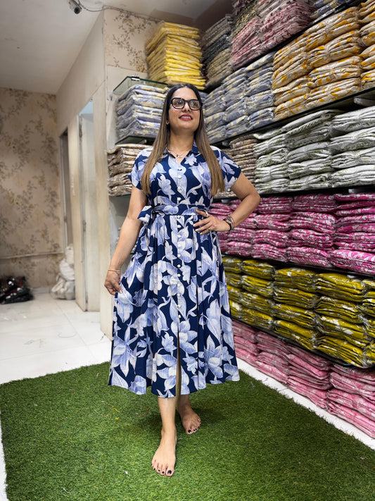 Pure German Rayon Blue Midi