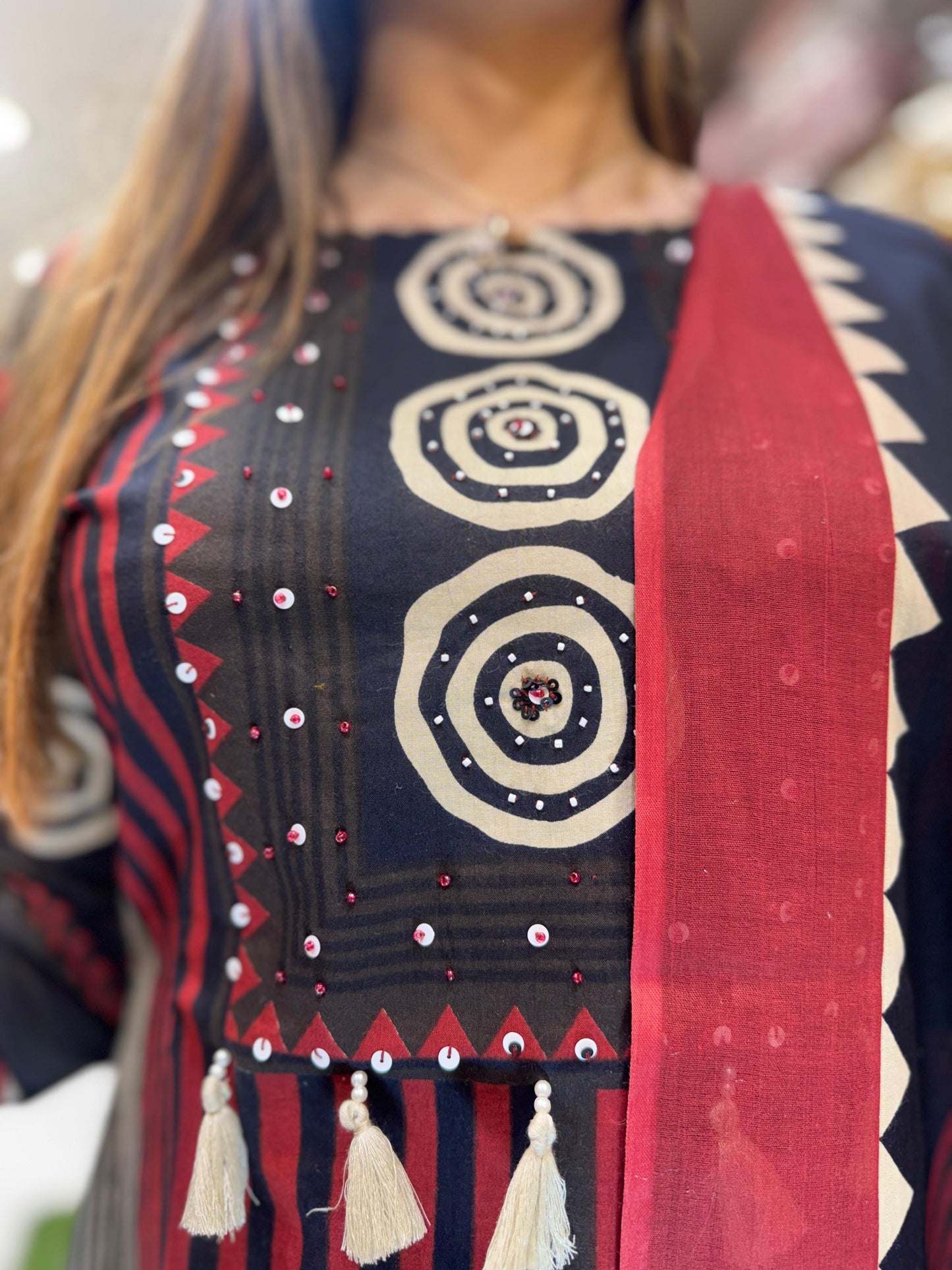 Jaipuri Cotton Black 3pc Set