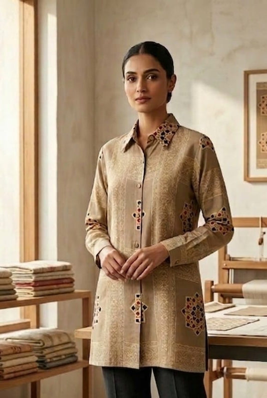 Pure Modal Crep Biscorf Shirt