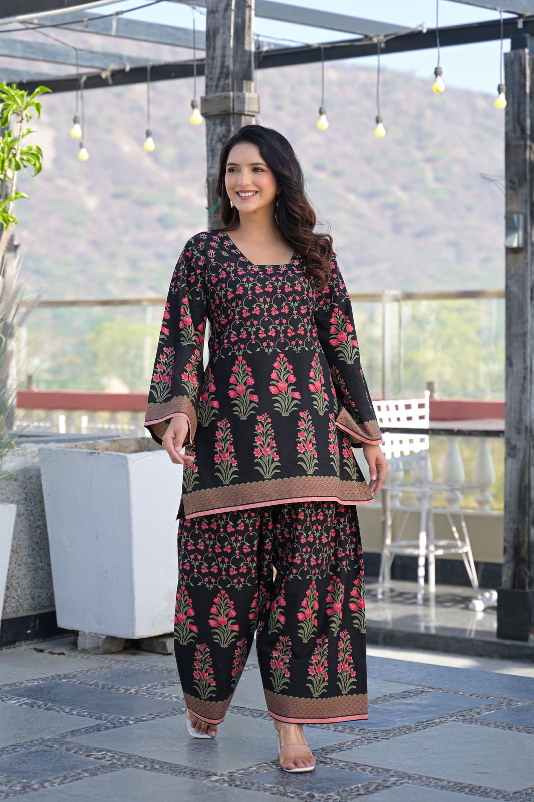 Pure Cotton Black Farsi Salwar 2pc Set