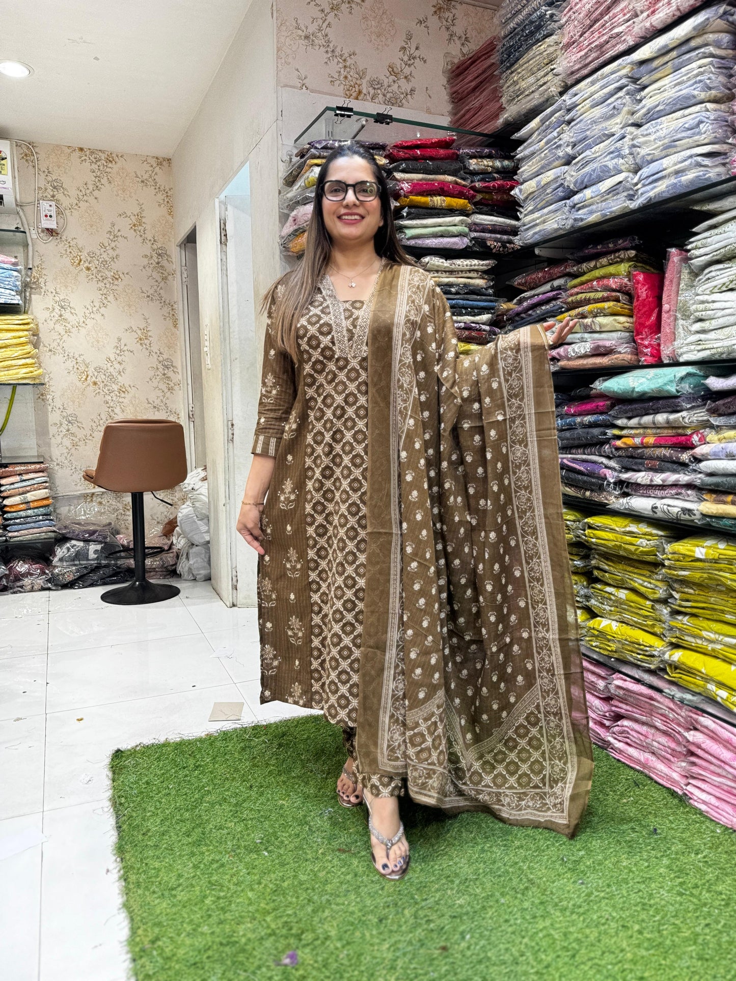 Pure Cotton Brown 3pc Set