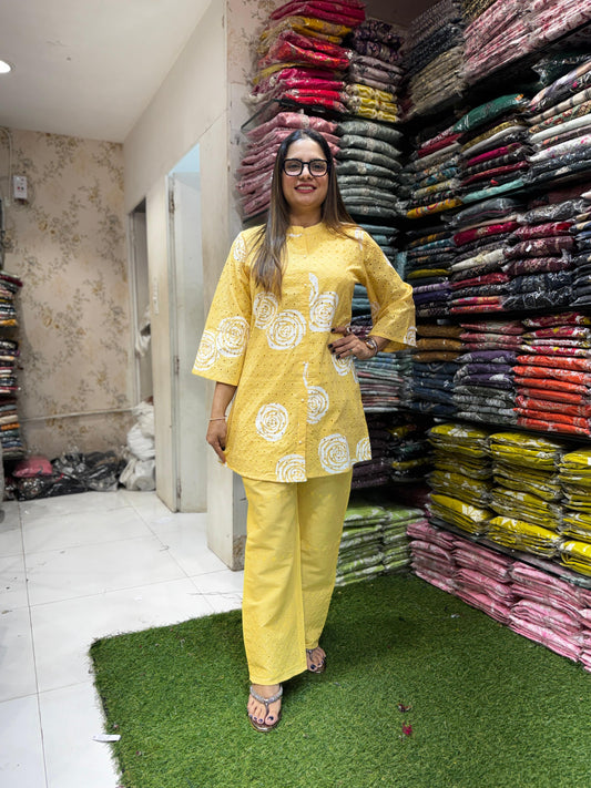 Pure Cotton Light Yellow 2pc Set