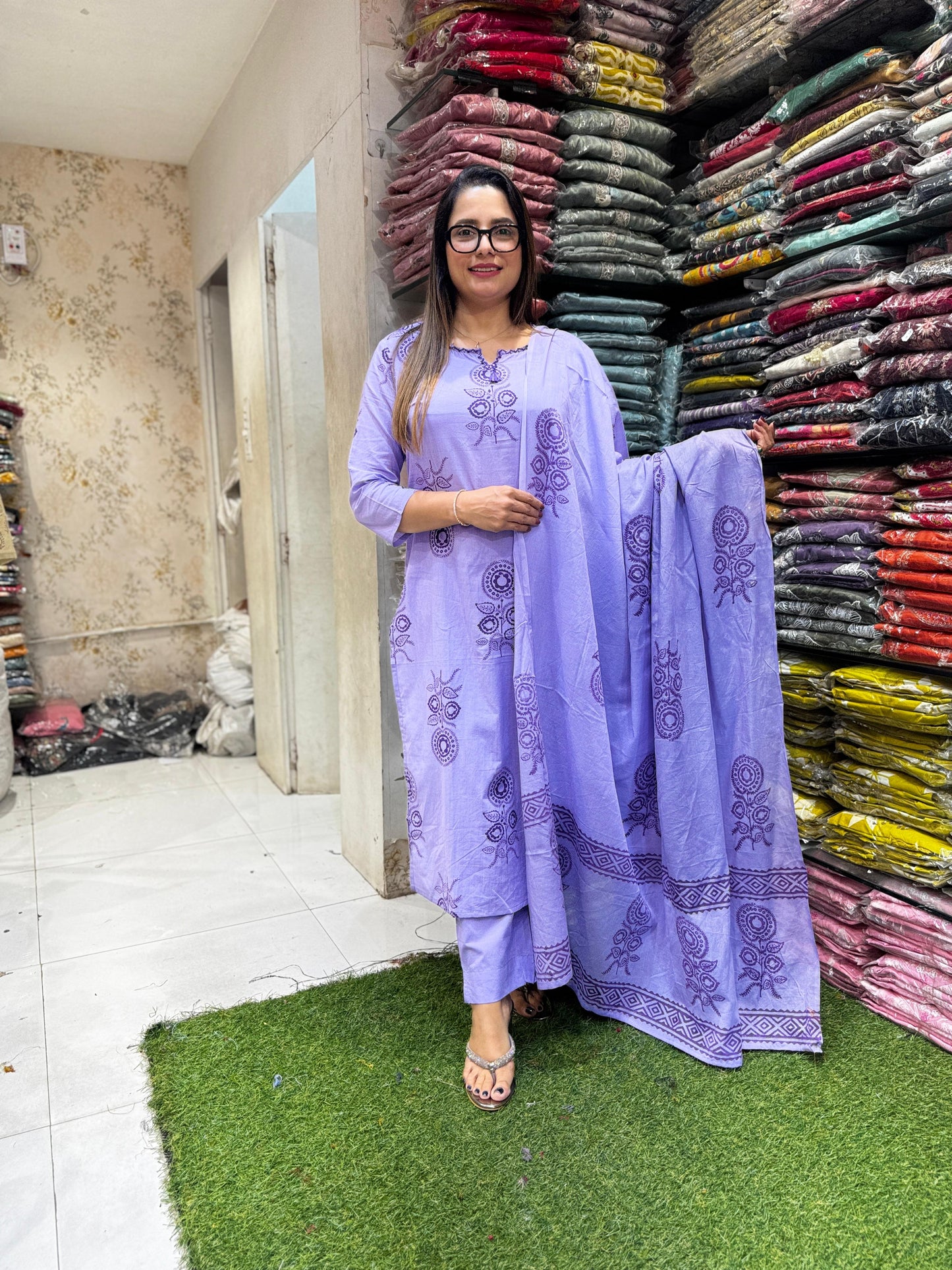 Pure Cotton Lylac Purple 3pc Set