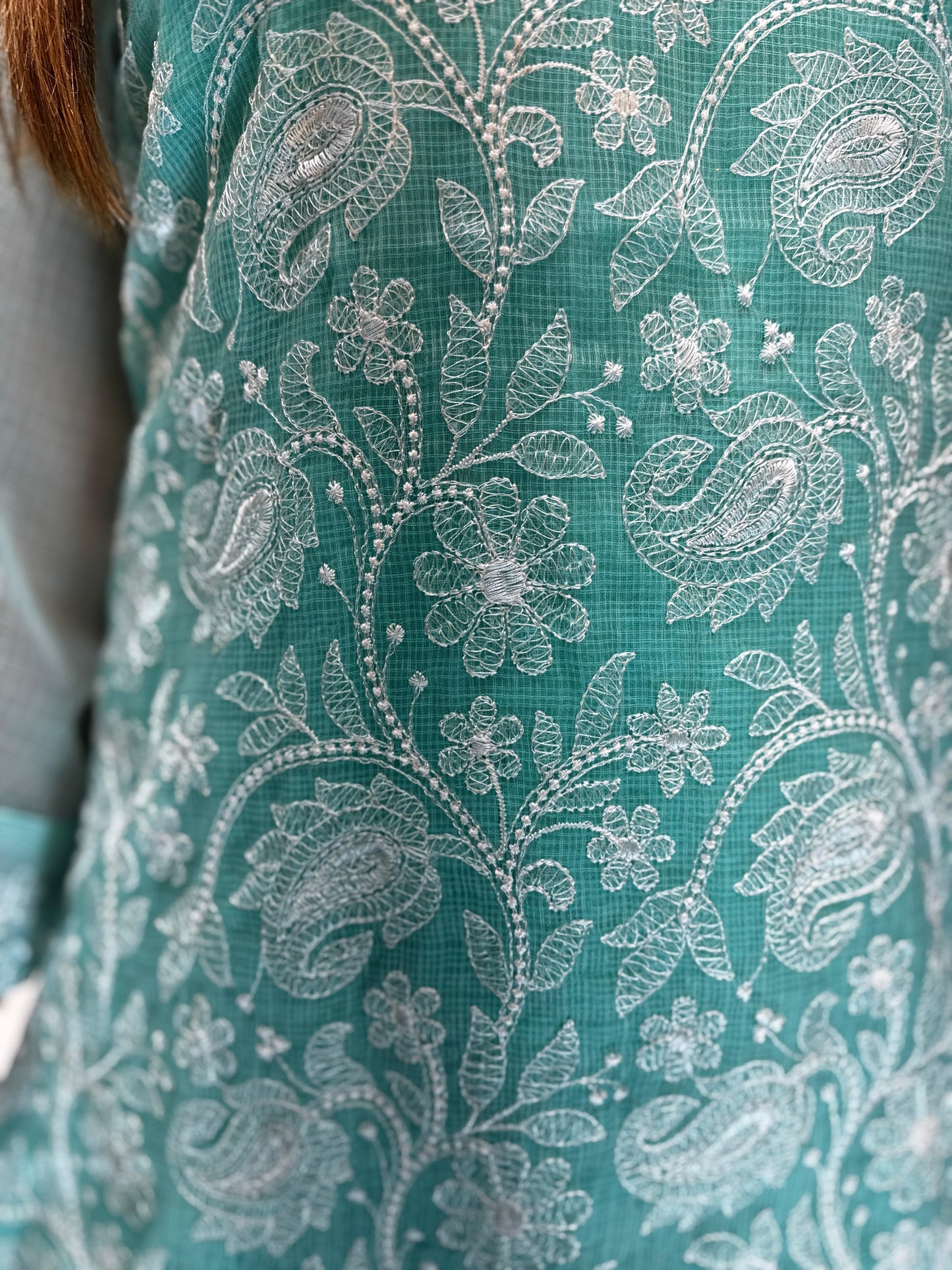 Pure Kota Doria Sea Green 2pc Set