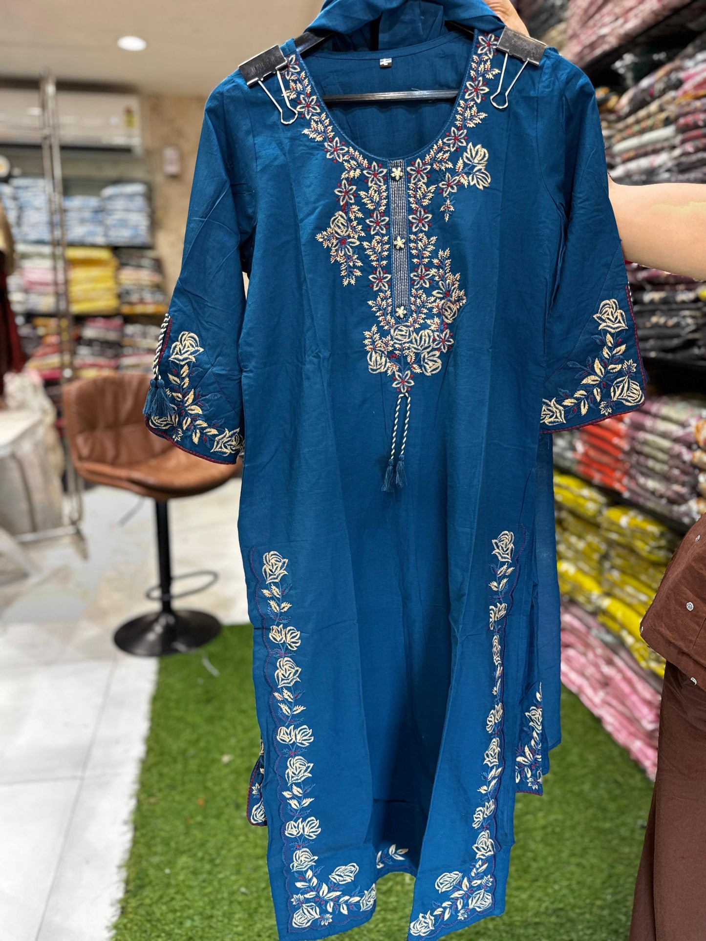Pure Cotton Teal Blue 3pc Set