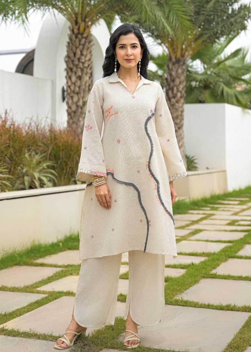 Pure Linen Jute Off White 2pc Set