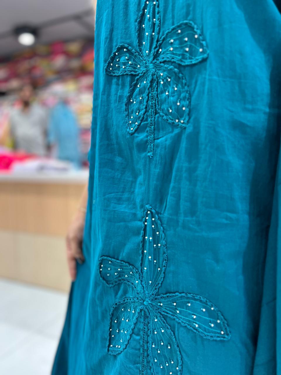 Pure Mull Cotton Peacock Green 3pc Set