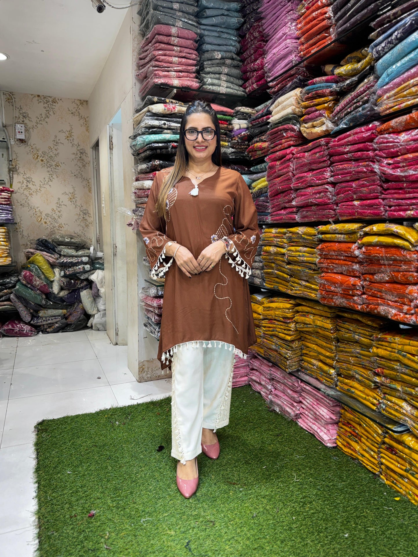 Pure German Rayon Brown 2pc Set
