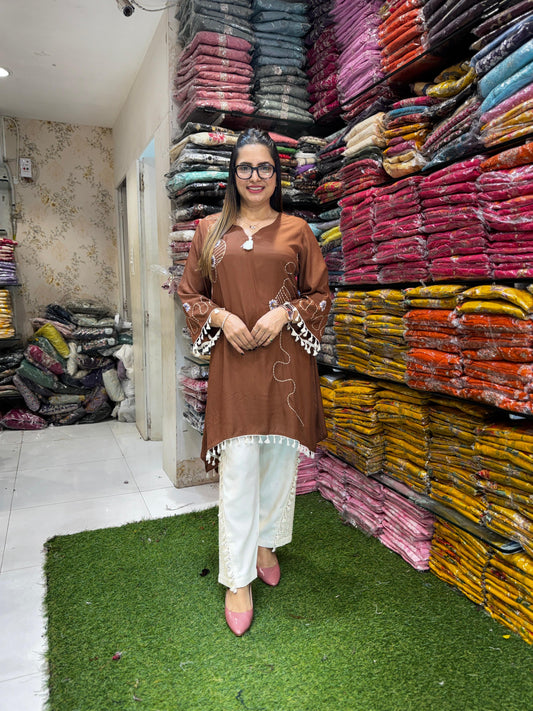 Pure German Rayon Brown 2pc Set